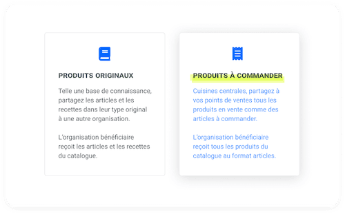 Creation d'un catalogue de produits pour cuisine centrale dans melba