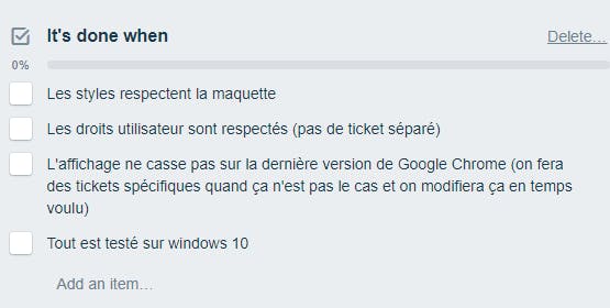 Scrum : Definition of done