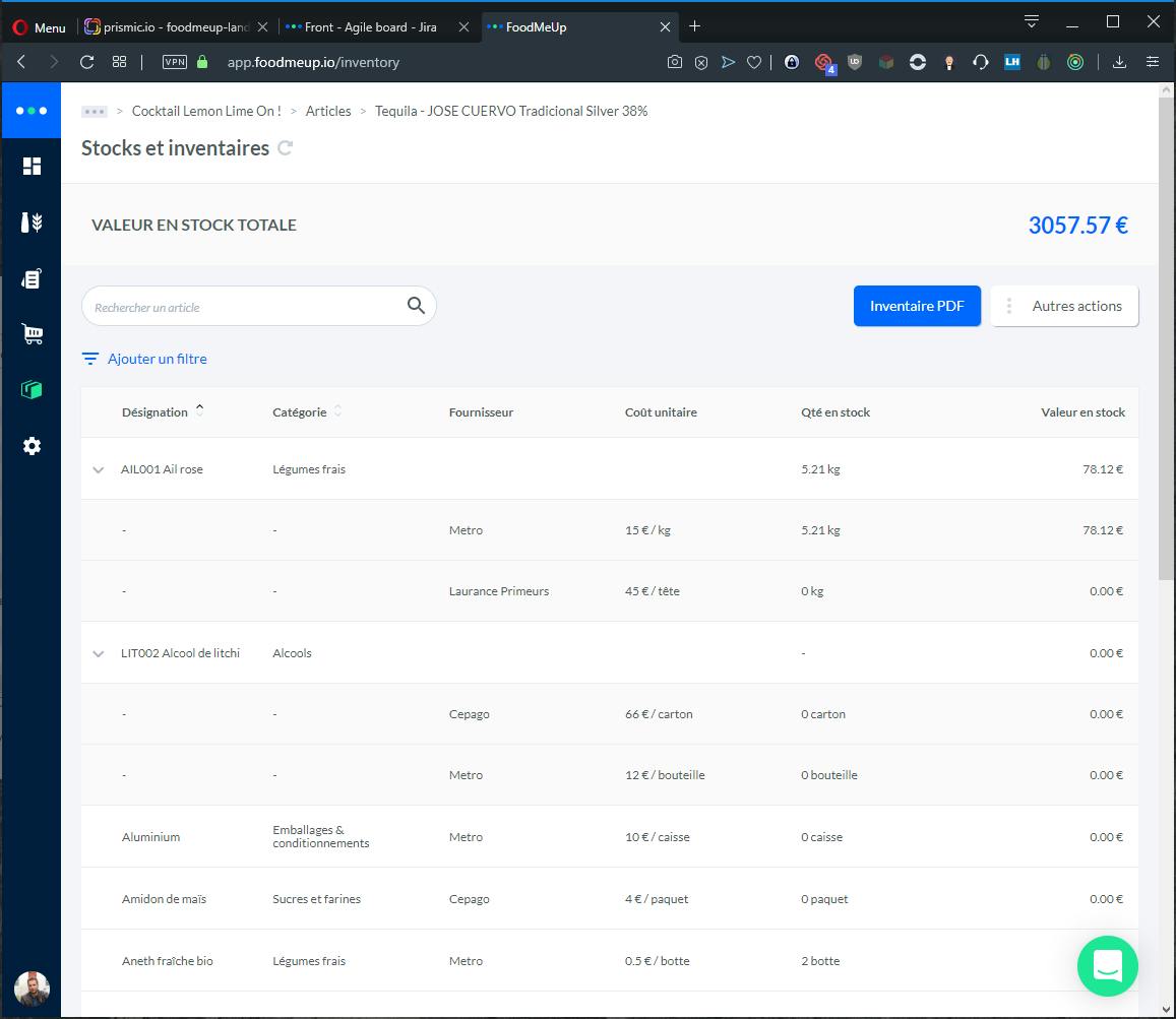 Gestion des stocks de boisson