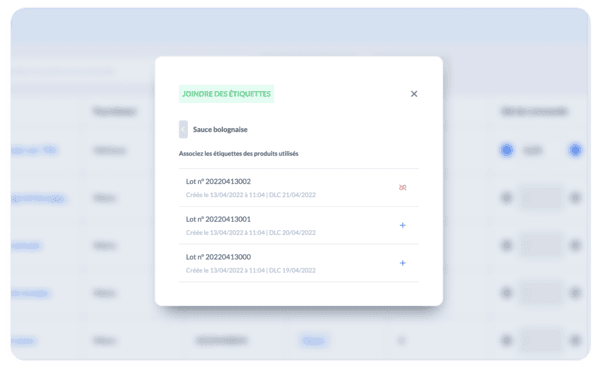 Rattacher un numero de lot pour la tracabilite dans melba