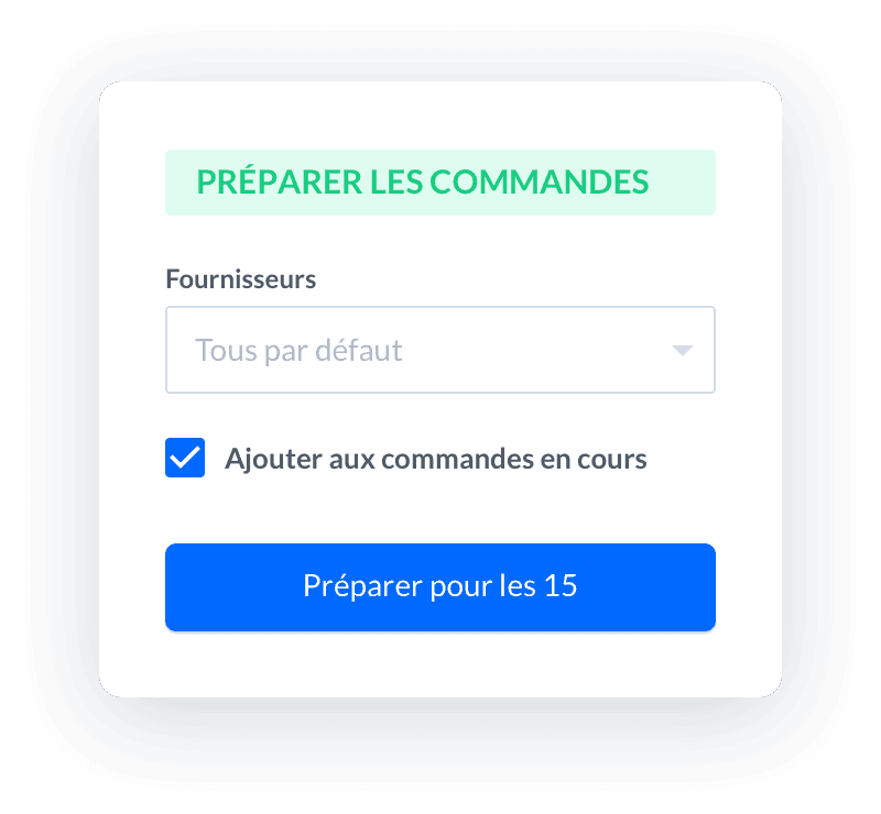 Prepare orders on Melba