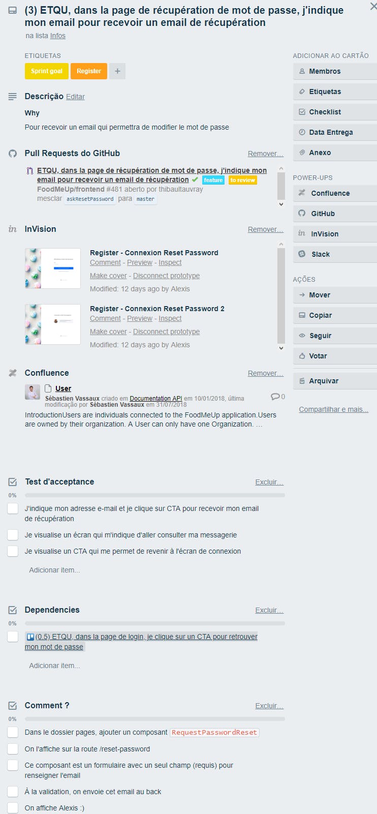 Préparation des sprints avec des user stories
